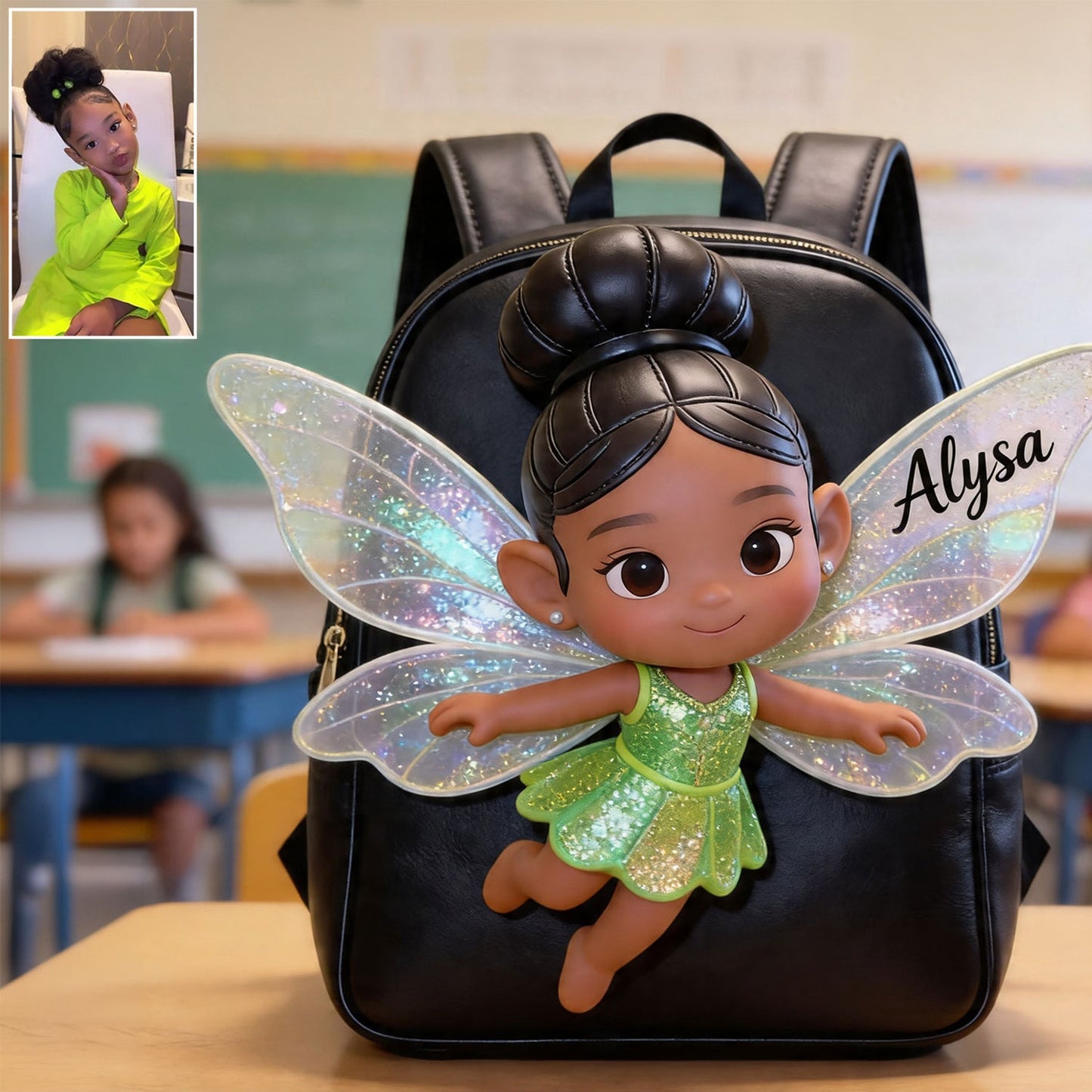The Fairy - Personalized Kid Changeable Leather Patch Backpack
