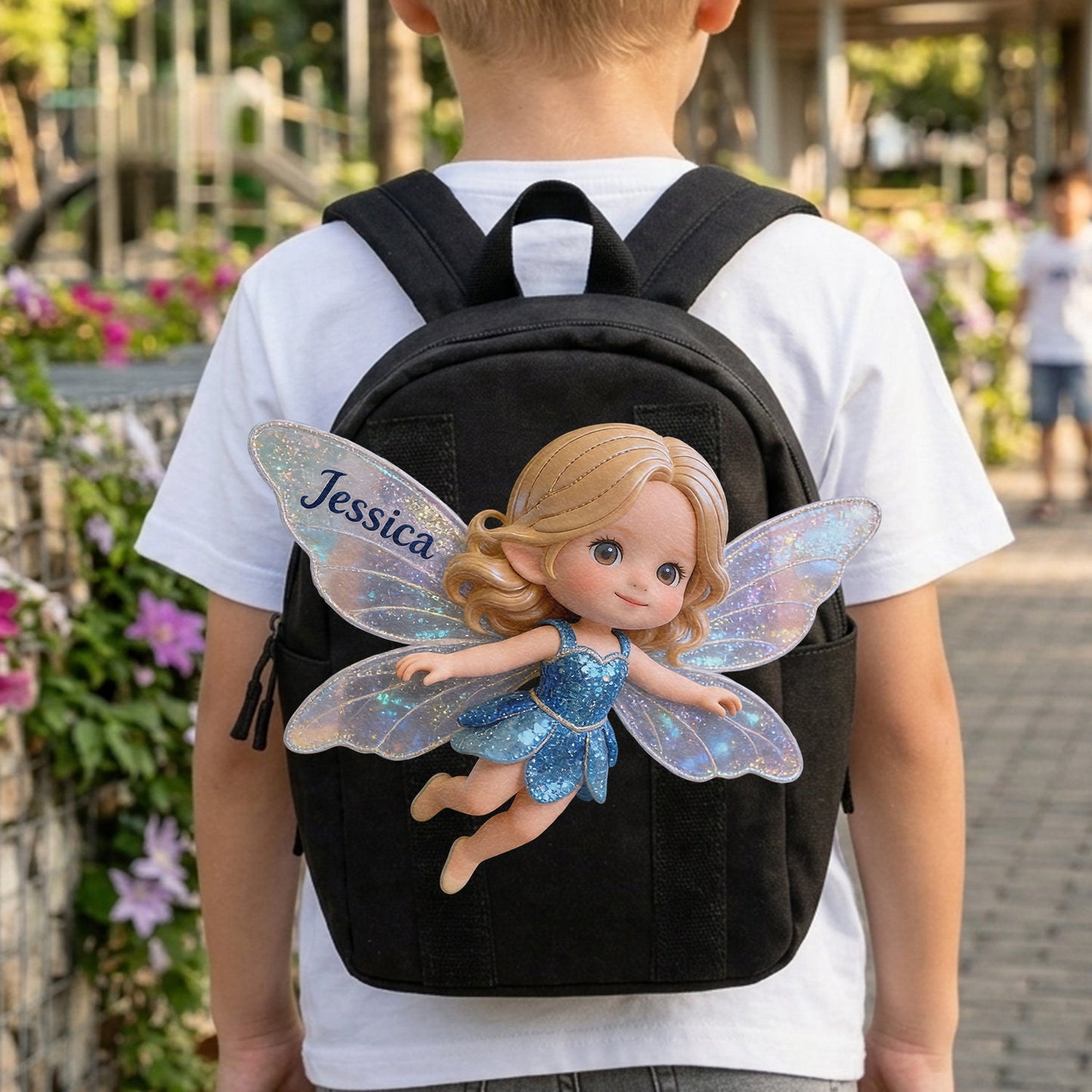 The Fairy - Personalized Kid Changeable Leather Patch Backpack