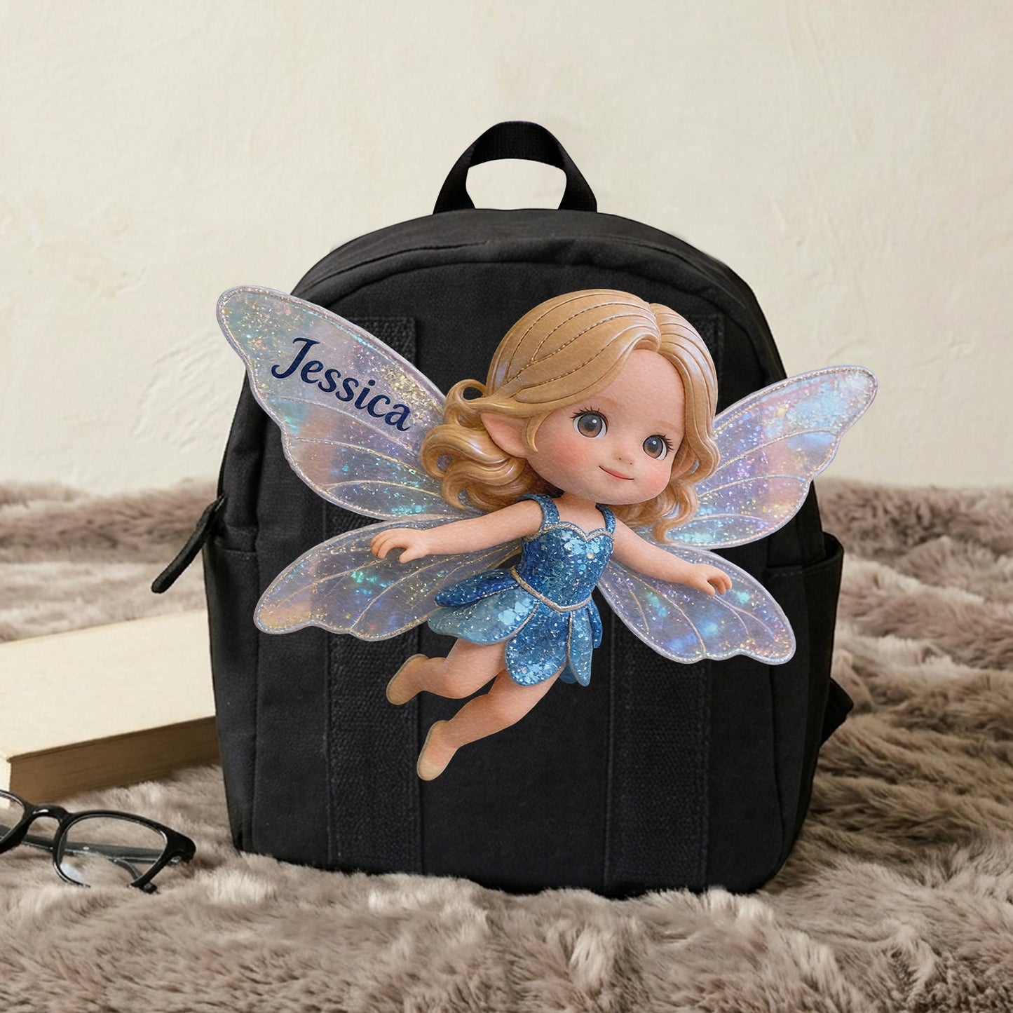 The Fairy - Personalized Kid Changeable Leather Patch Backpack