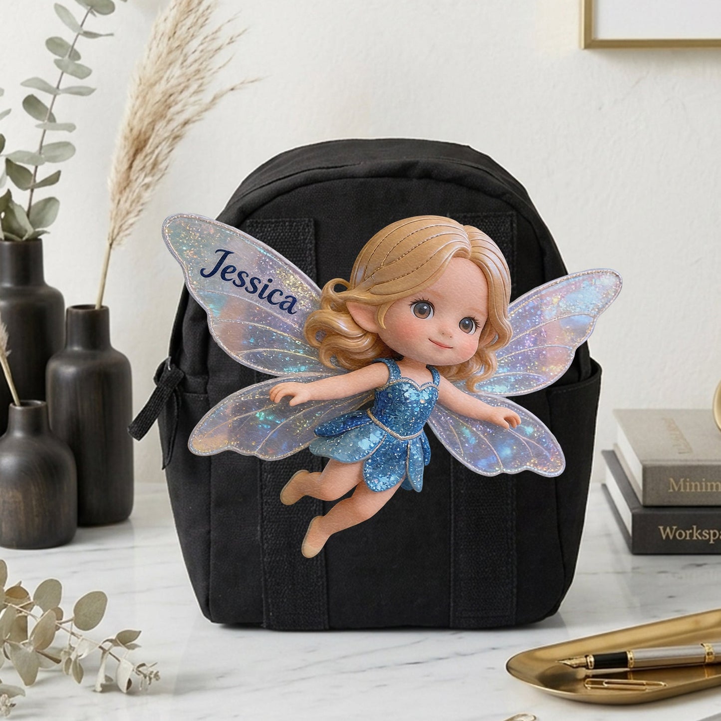 The Fairy - Personalized Kid Changeable Leather Patch Backpack