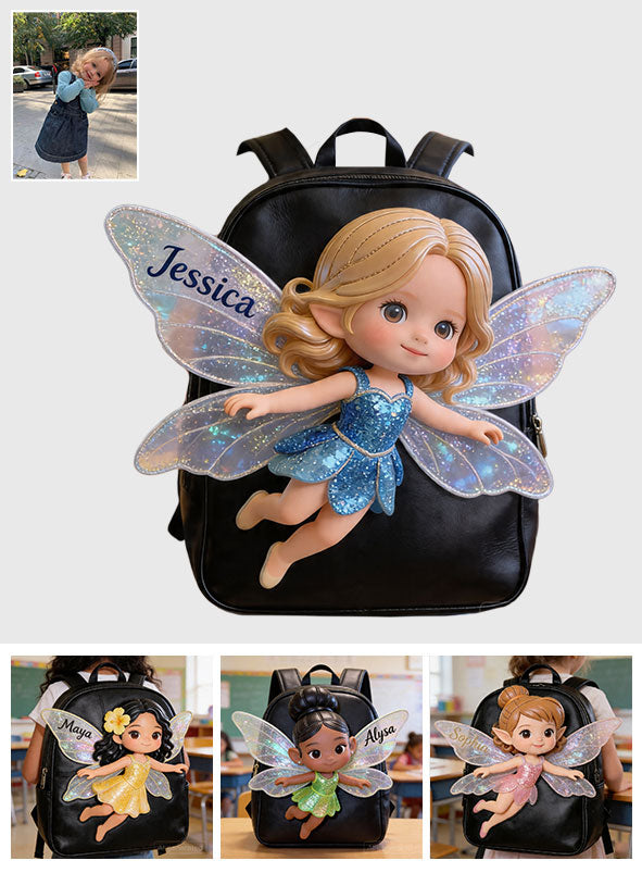 The Fairy - Personalized Kid Changeable Leather Patch Backpack