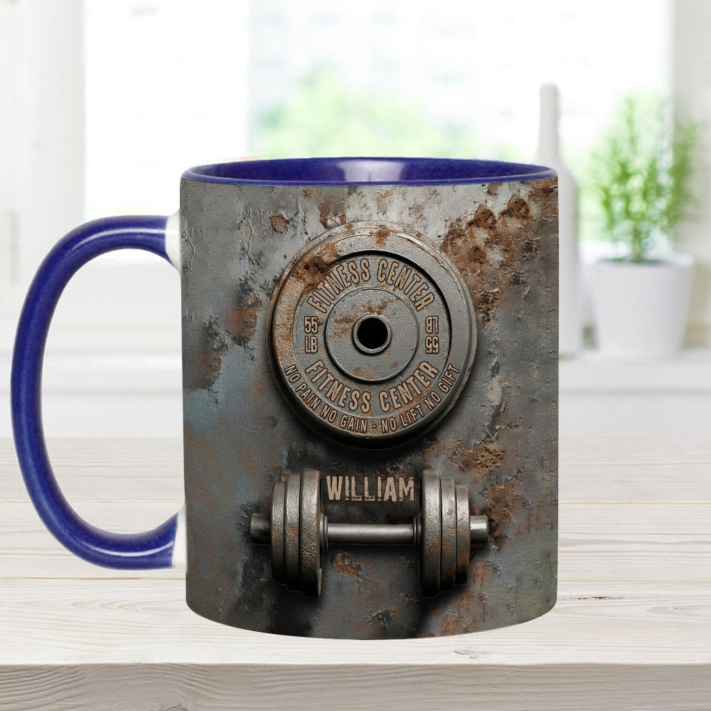 No Pain No Gain - Personalized Fitness Accent Mug