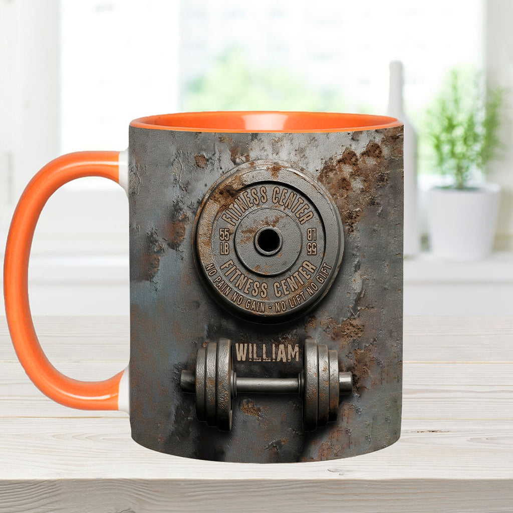 No Pain No Gain - Personalized Fitness Accent Mug