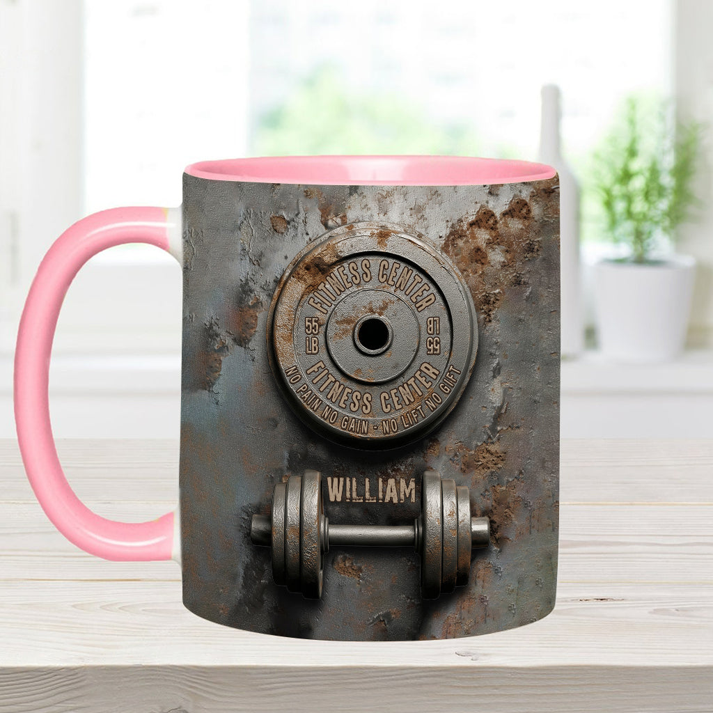 No Pain No Gain - Personalized Fitness Accent Mug