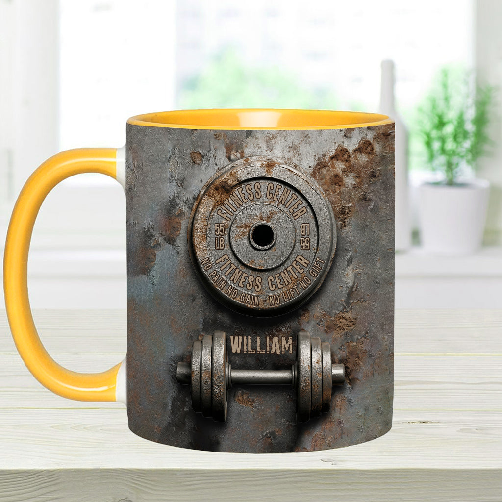 No Pain No Gain - Personalized Fitness Accent Mug