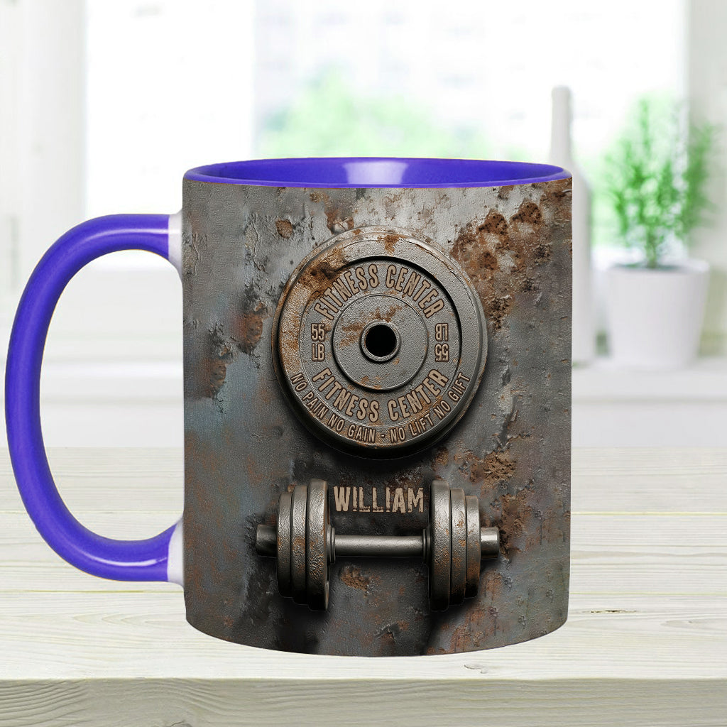 No Pain No Gain - Personalized Fitness Accent Mug