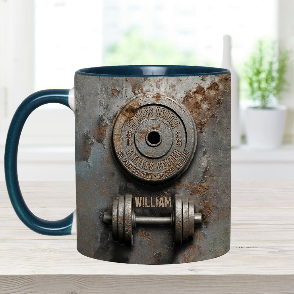 No Pain No Gain - Personalized Fitness Accent Mug