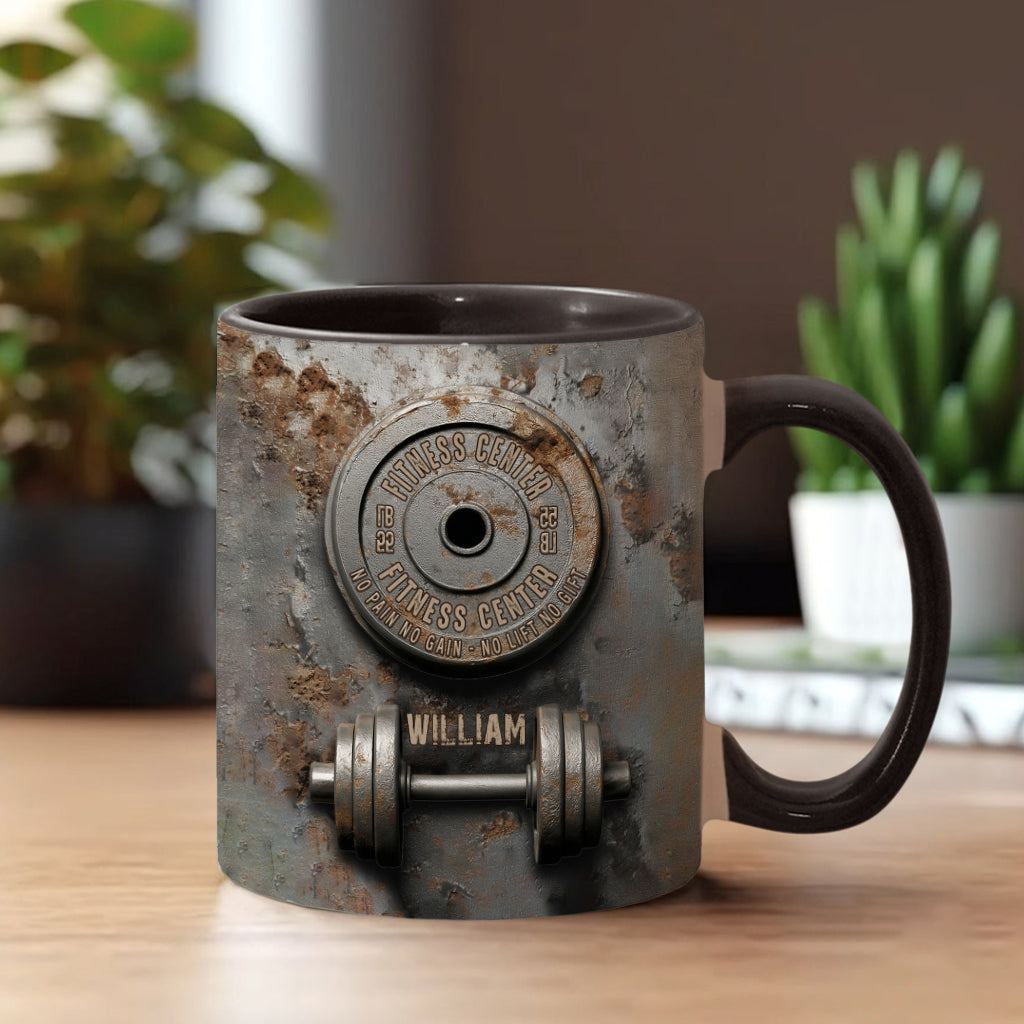 No Pain No Gain - Personalized Fitness Accent Mug