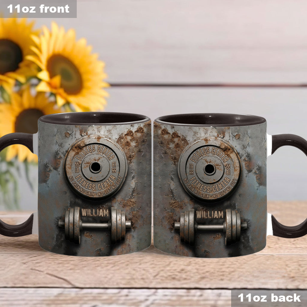No Pain No Gain - Personalized Fitness Accent Mug