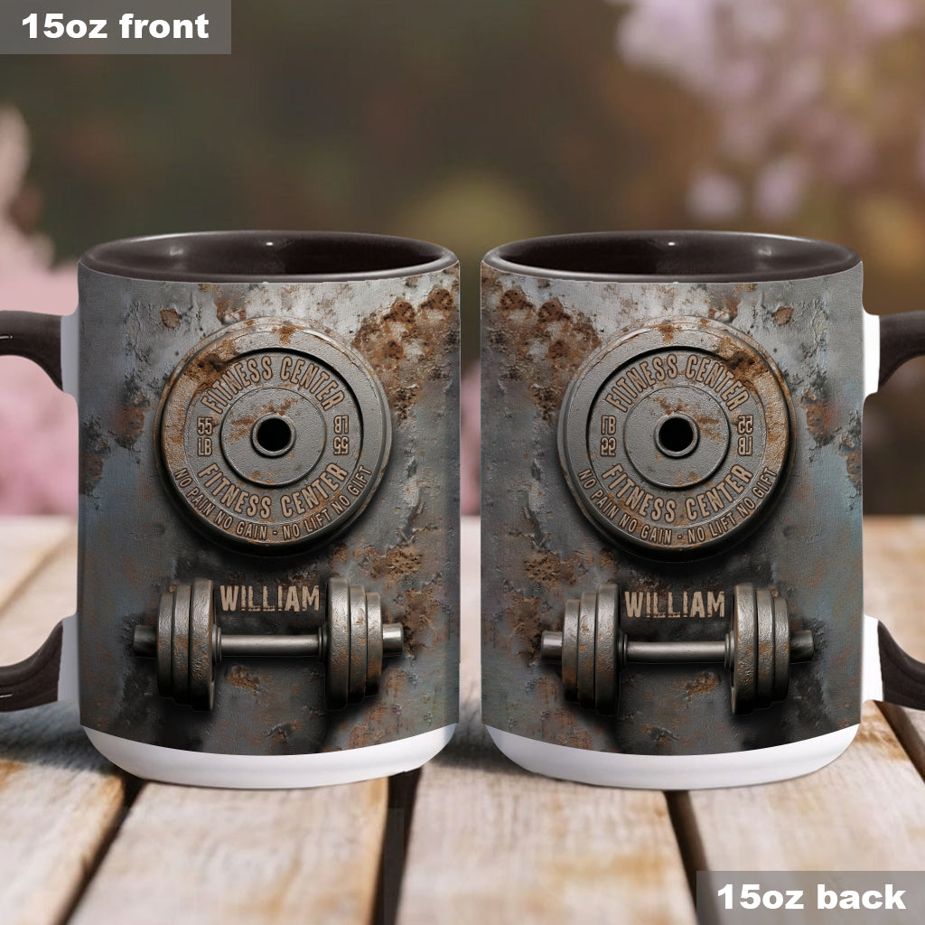 No Pain No Gain - Personalized Fitness Accent Mug