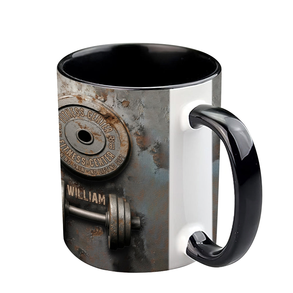No Pain No Gain - Personalized Fitness Accent Mug