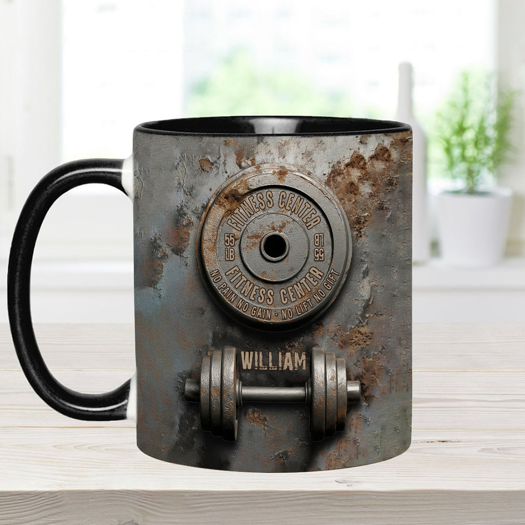 No Pain No Gain - Personalized Fitness Accent Mug