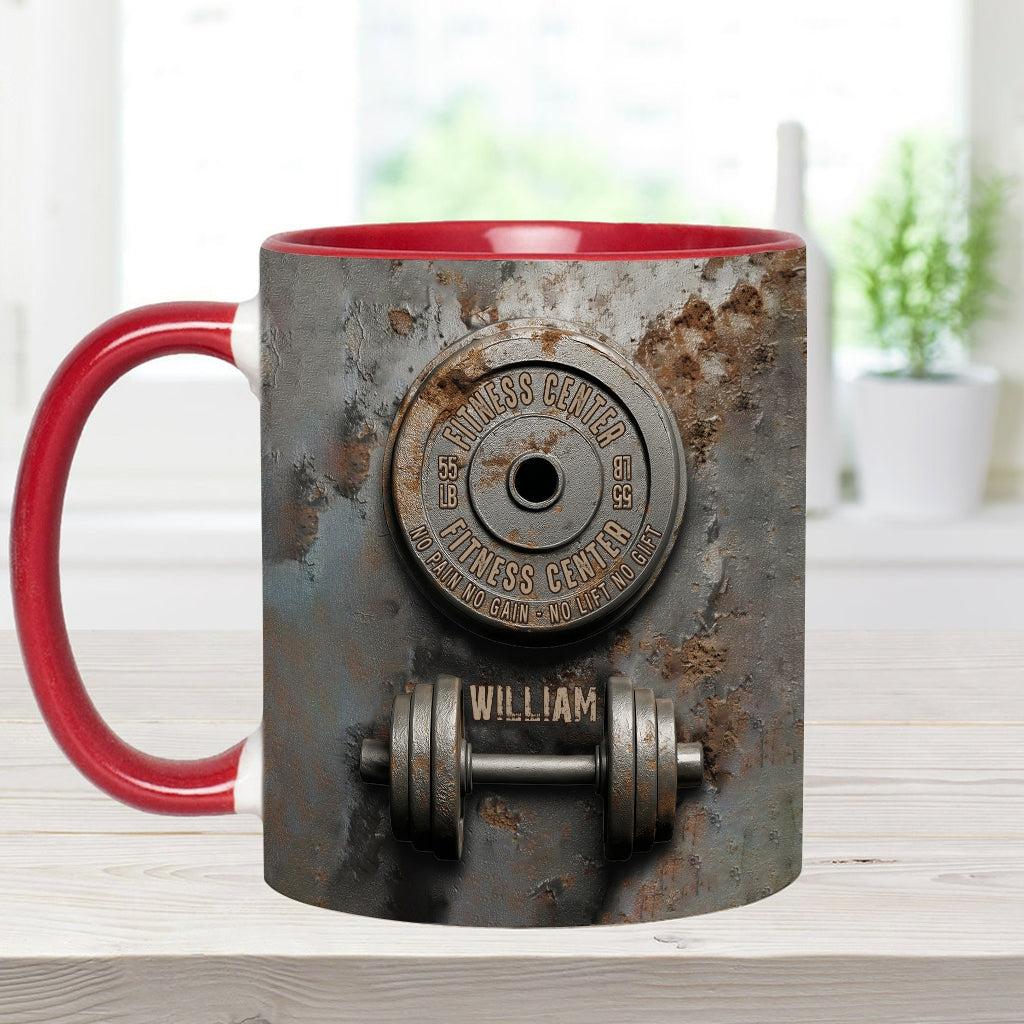 No Pain No Gain - Personalized Fitness Accent Mug
