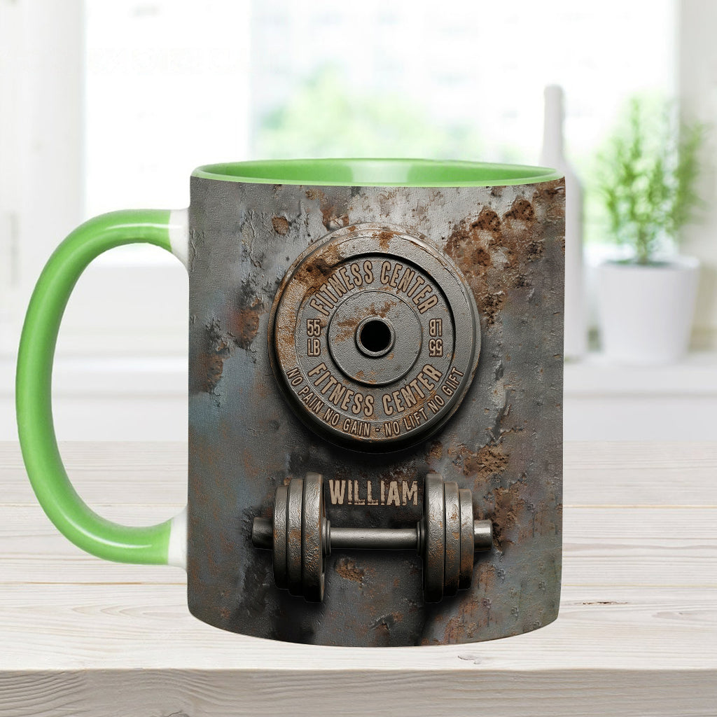 No Pain No Gain - Personalized Fitness Accent Mug
