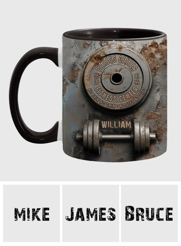 No Pain No Gain - Personalized Fitness Accent Mug