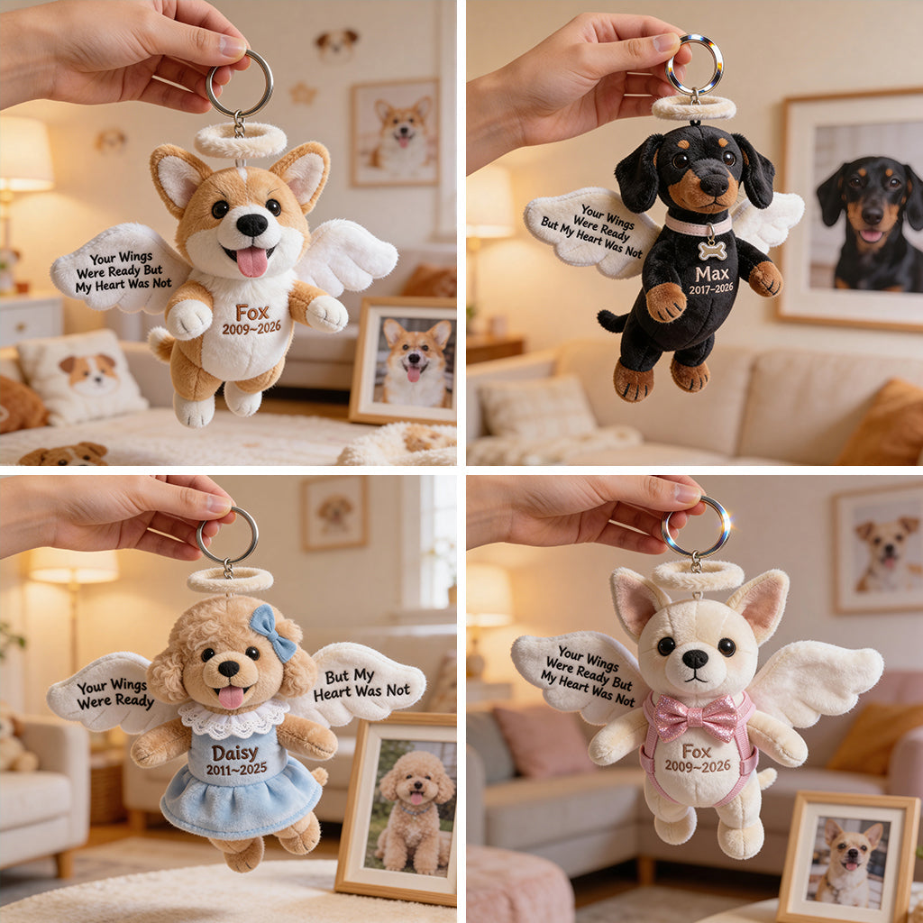 Pet Angel - Personalized Dog Plush Keychain