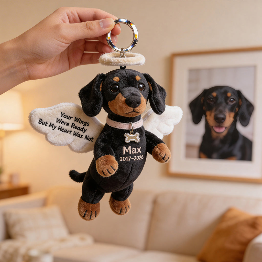 Pet Angel - Personalized Dog Plush Keychain