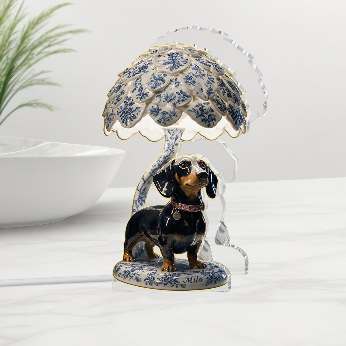 Dog Toile de Jouy - Personalized Dog Acrylic LED Night Light