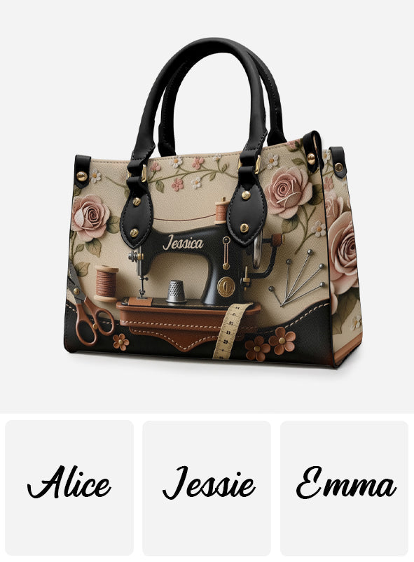 Perfect Gift For Sewing Lovers - Personalized Sewing Leather Handbag