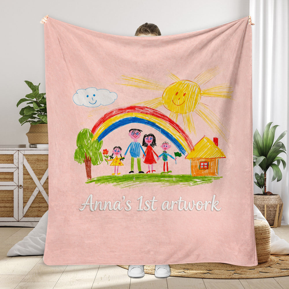 Your Child's Artwork - Personalized Kid Blanket