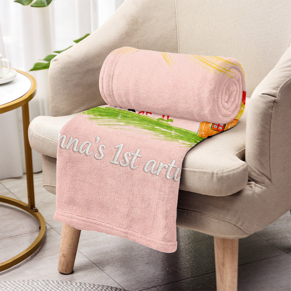 Your Child's Artwork - Personalized Kid Blanket