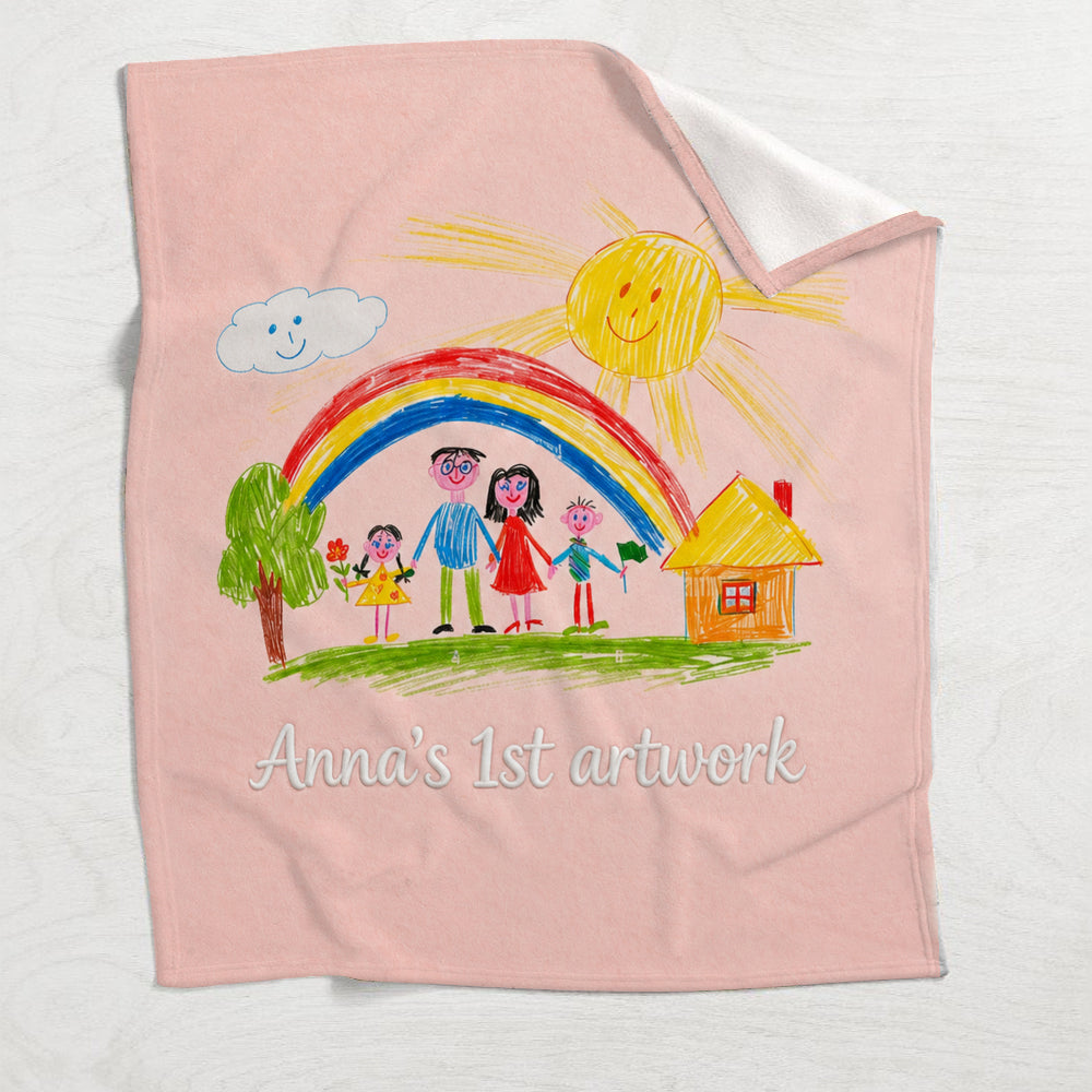 Your Child's Artwork - Personalized Kid Blanket