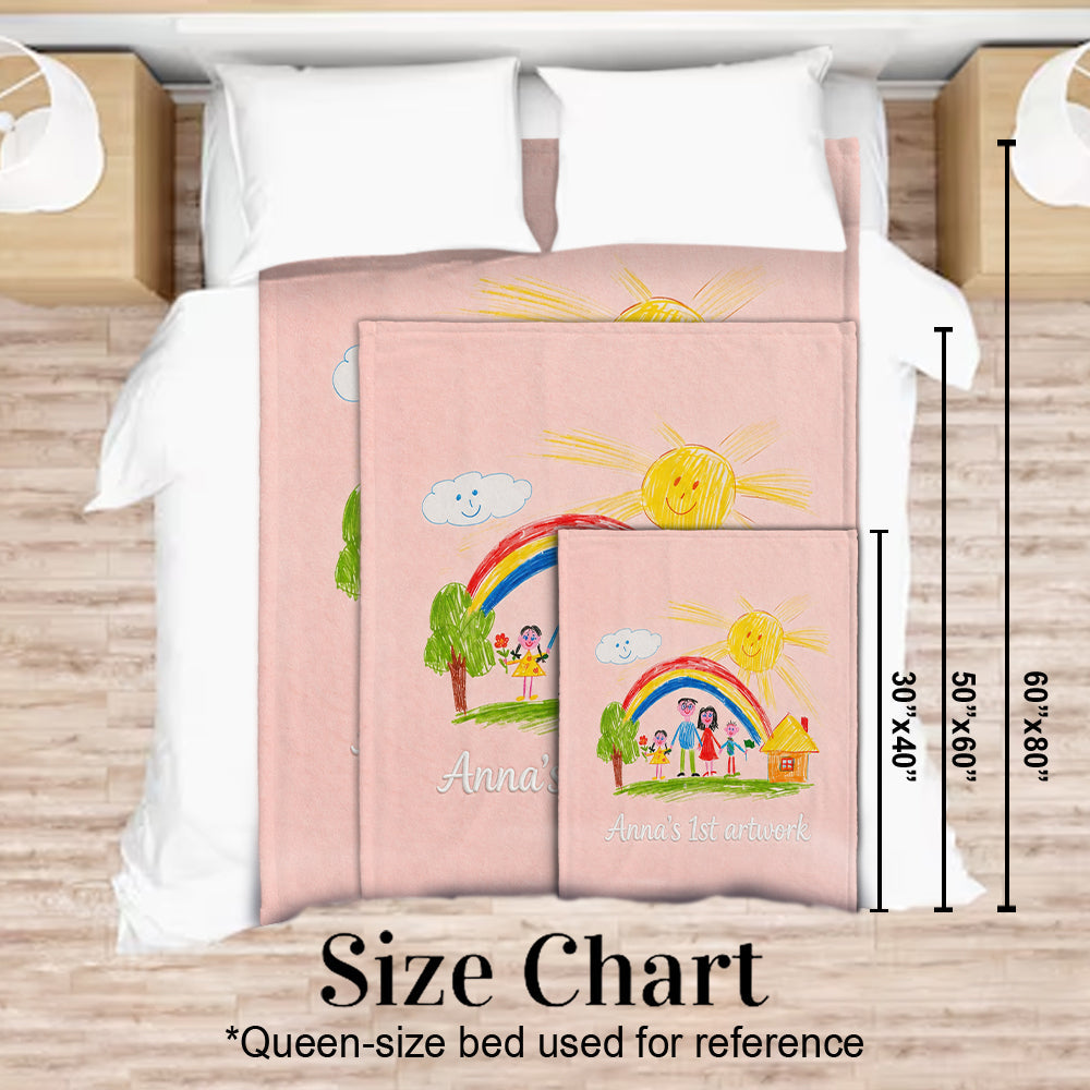 Your Child's Artwork - Personalized Kid Blanket