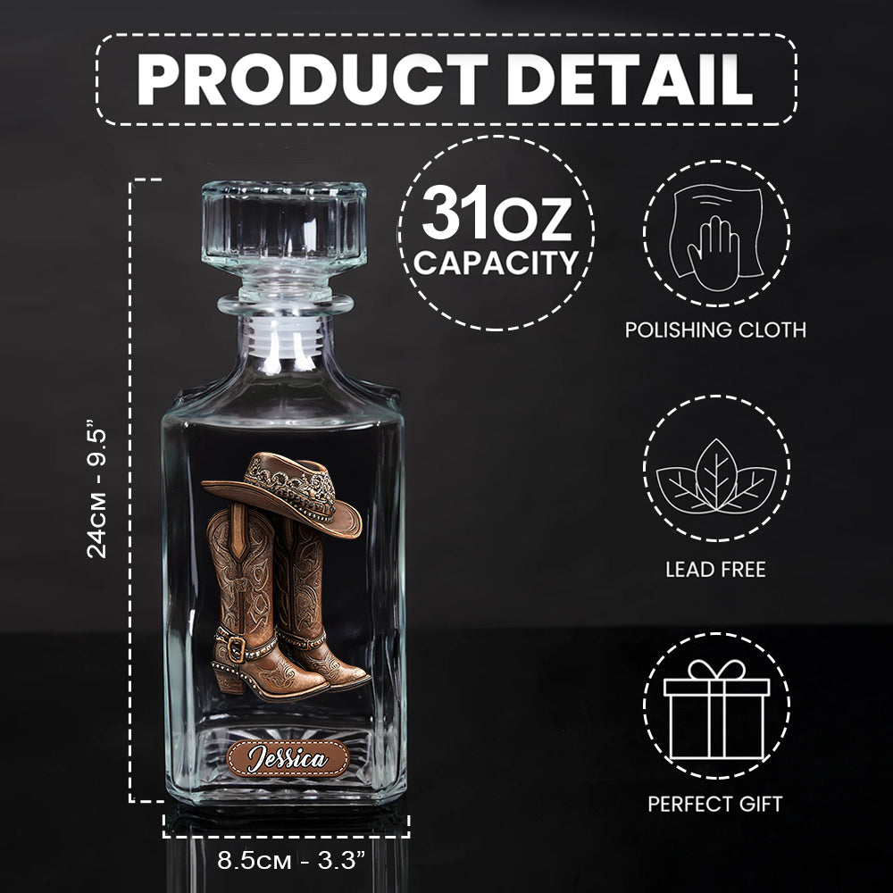 Western Spirit - Personalized Cowgirl Whiskey Decanter Set
