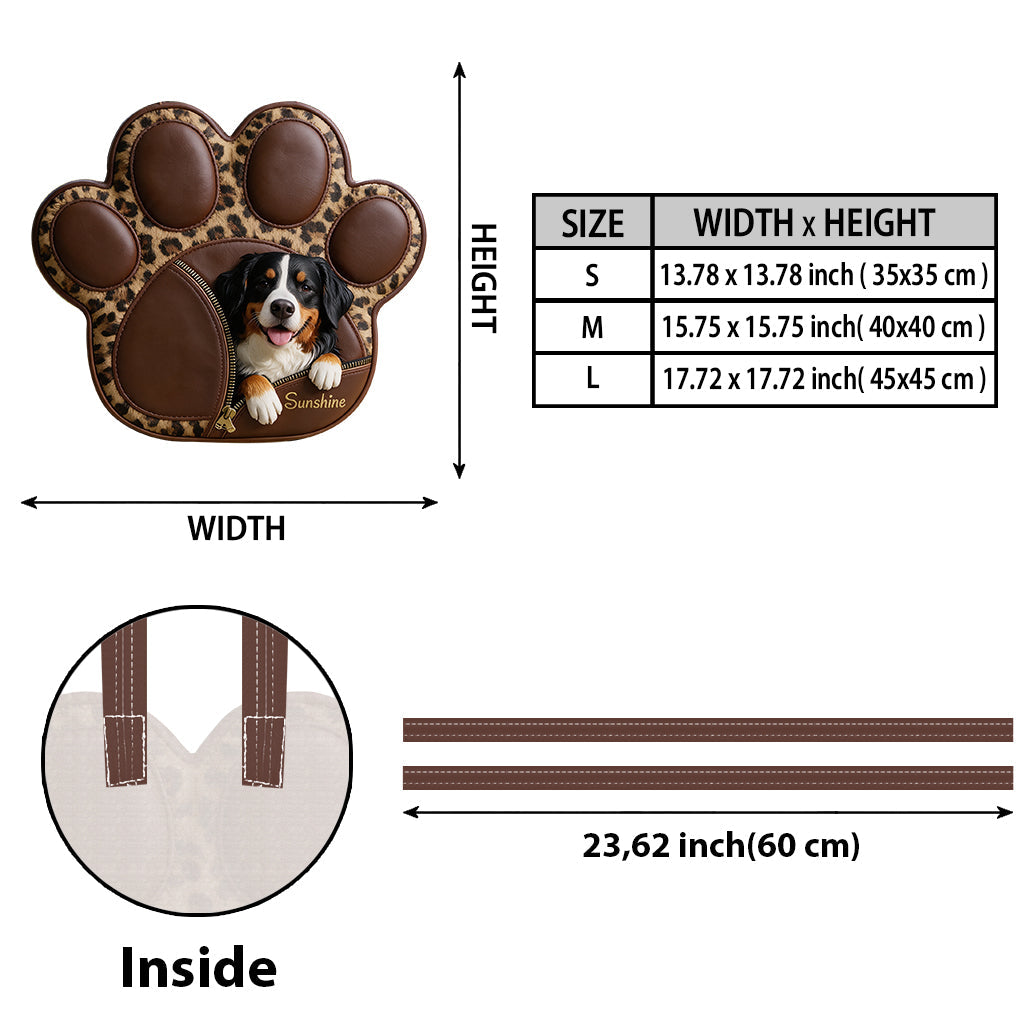Cute Dog Paws - Personalized Dog Custom Shape Tote Bag