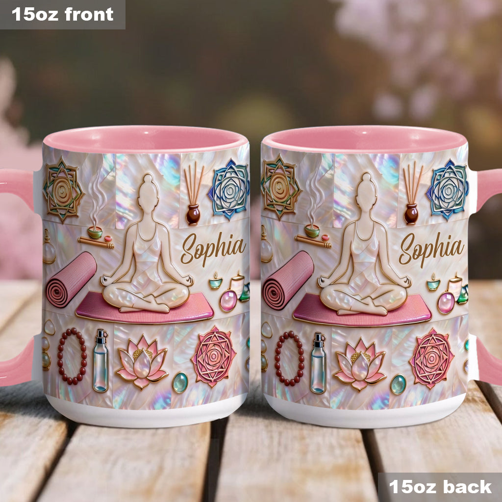 Peace Love Yoga - Personalized Yoga Accent Mug & Coaster