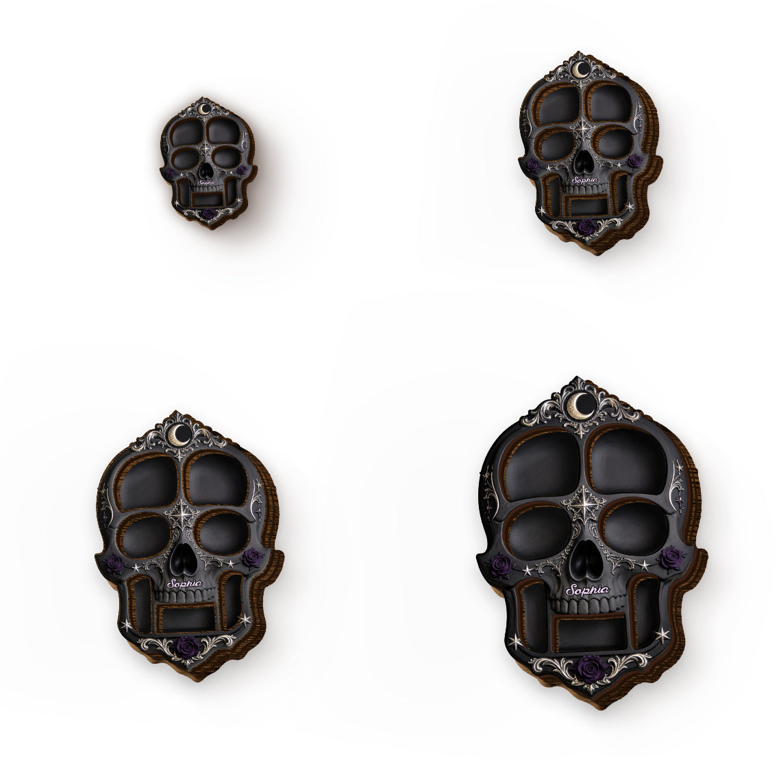 Scary Night - Personalized Skull Wood Tray