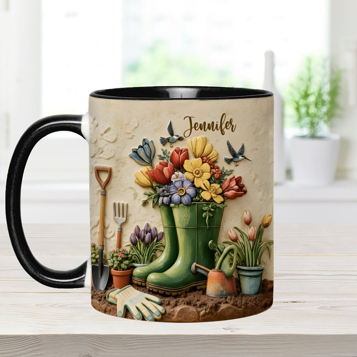 Love Gardening - Personalized Gardening Set Accent Mug with Acrylic Stirrers