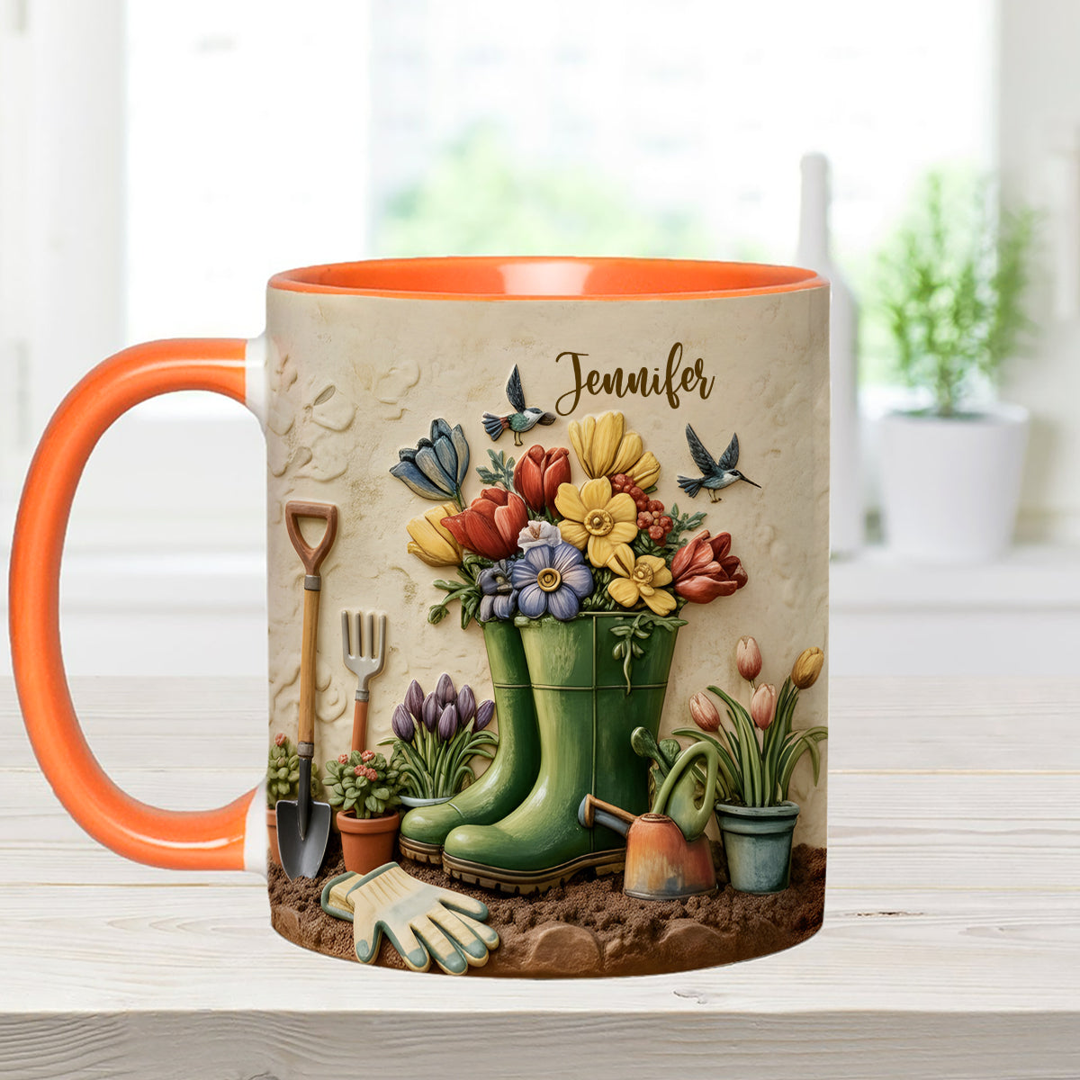 Love Gardening - Personalized Gardening Set Accent Mug with Acrylic Stirrers