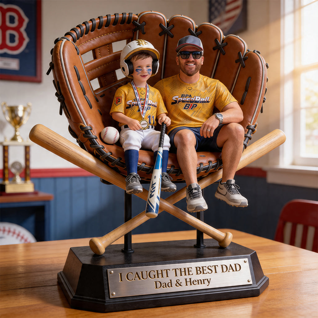 We Caught The Best Mom - Personalized Baseball Custom Shaped Acrylic Plaque