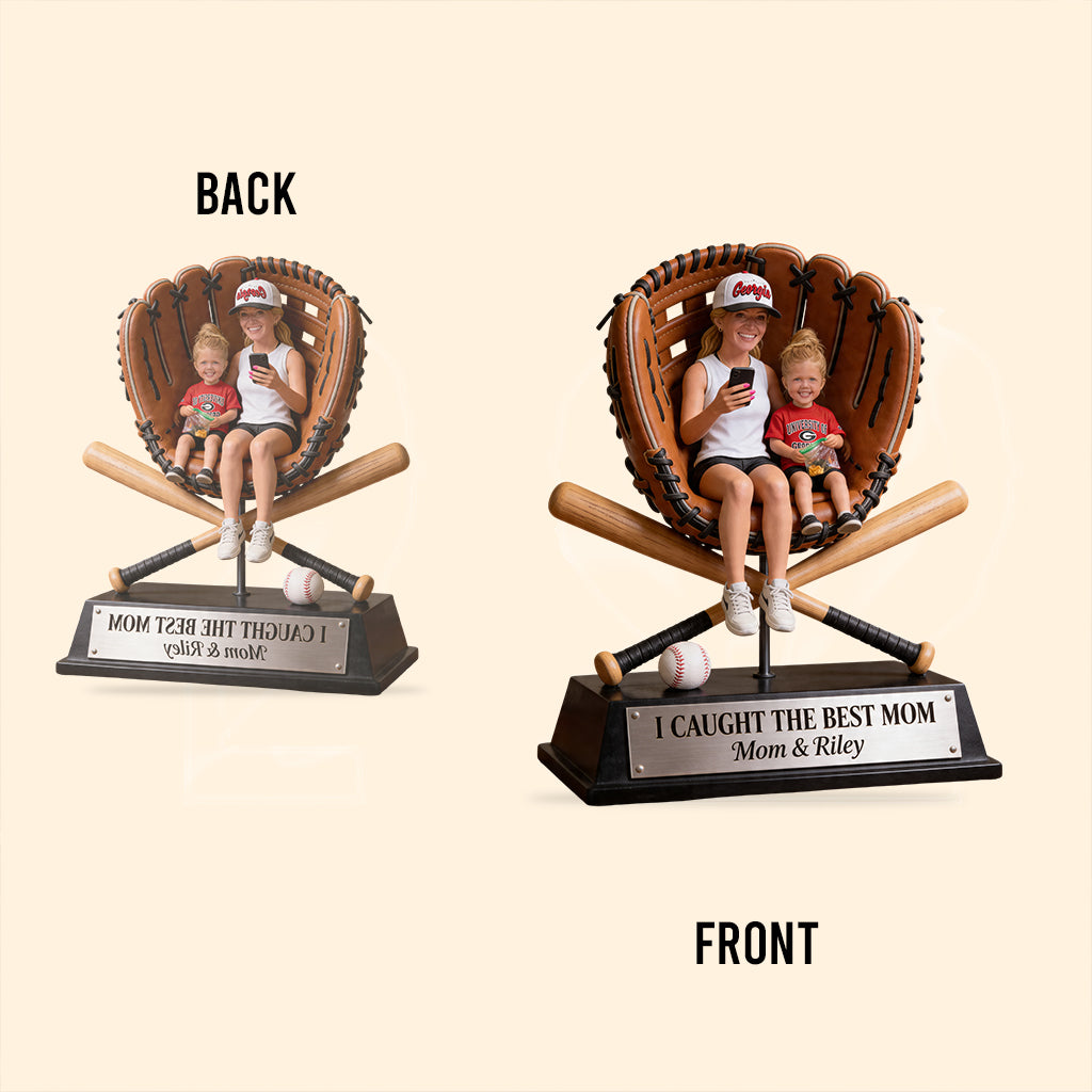 We Caught The Best Mom - Personalized Baseball Custom Shaped Acrylic Plaque