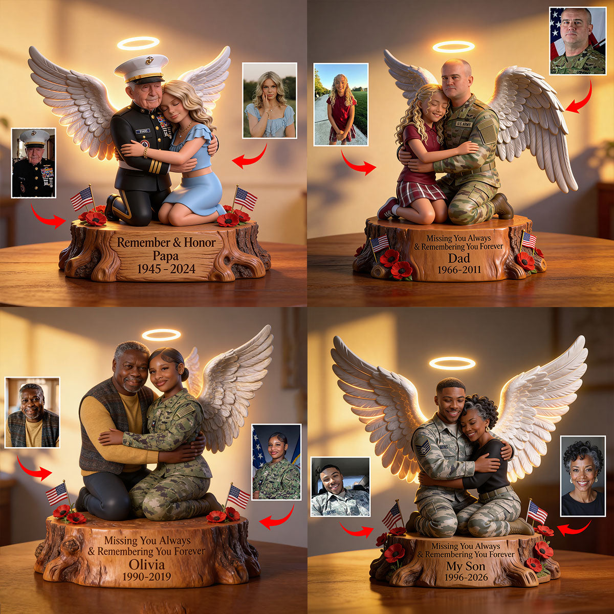 Remember And Honor - Personalized Acrylic LED Night Light