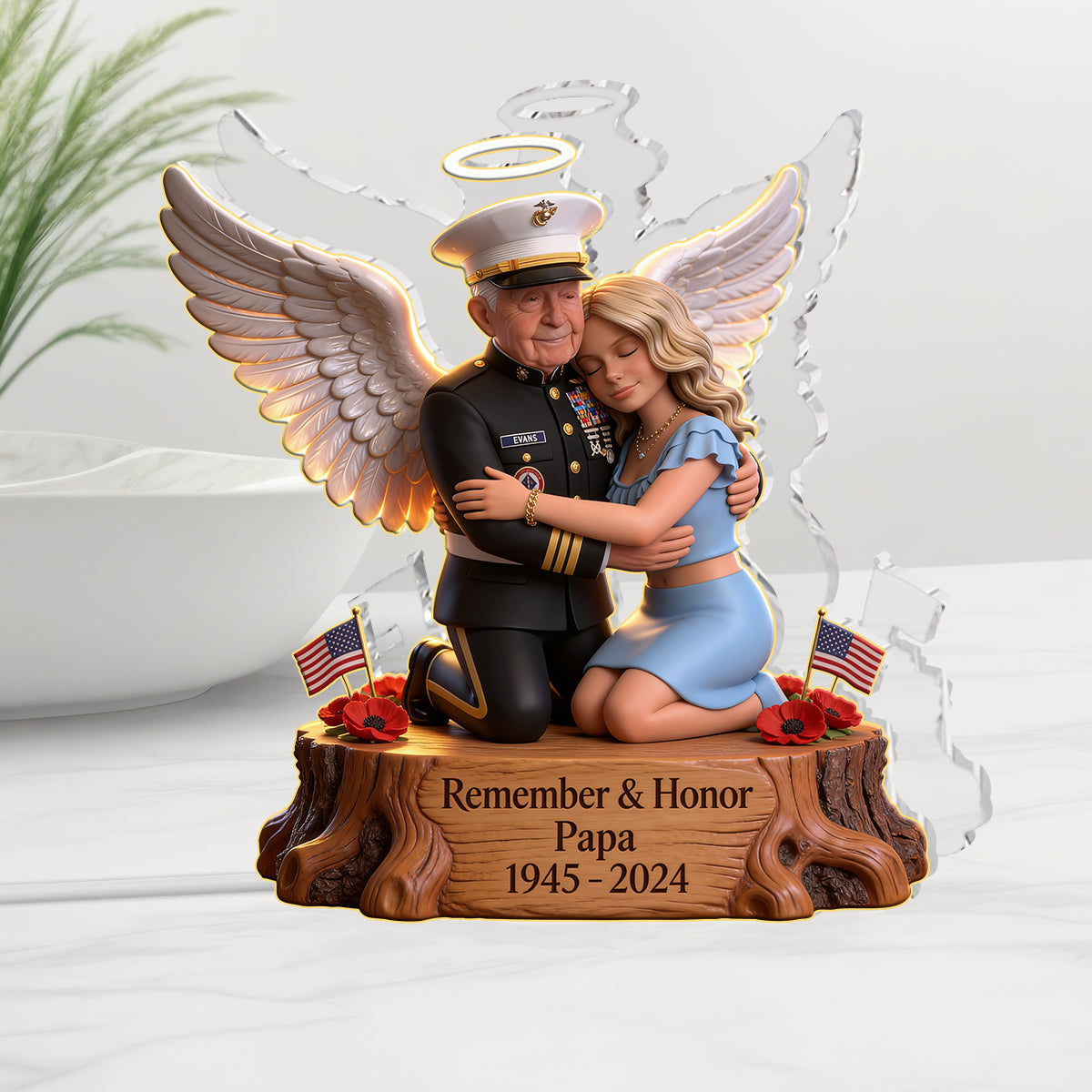 Remember And Honor - Personalized Acrylic LED Night Light