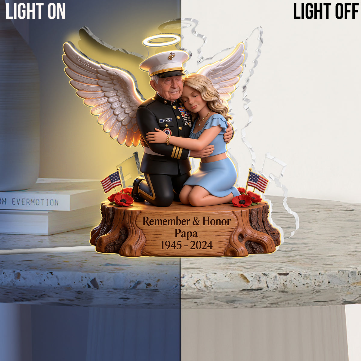 Remember And Honor - Personalized Acrylic LED Night Light