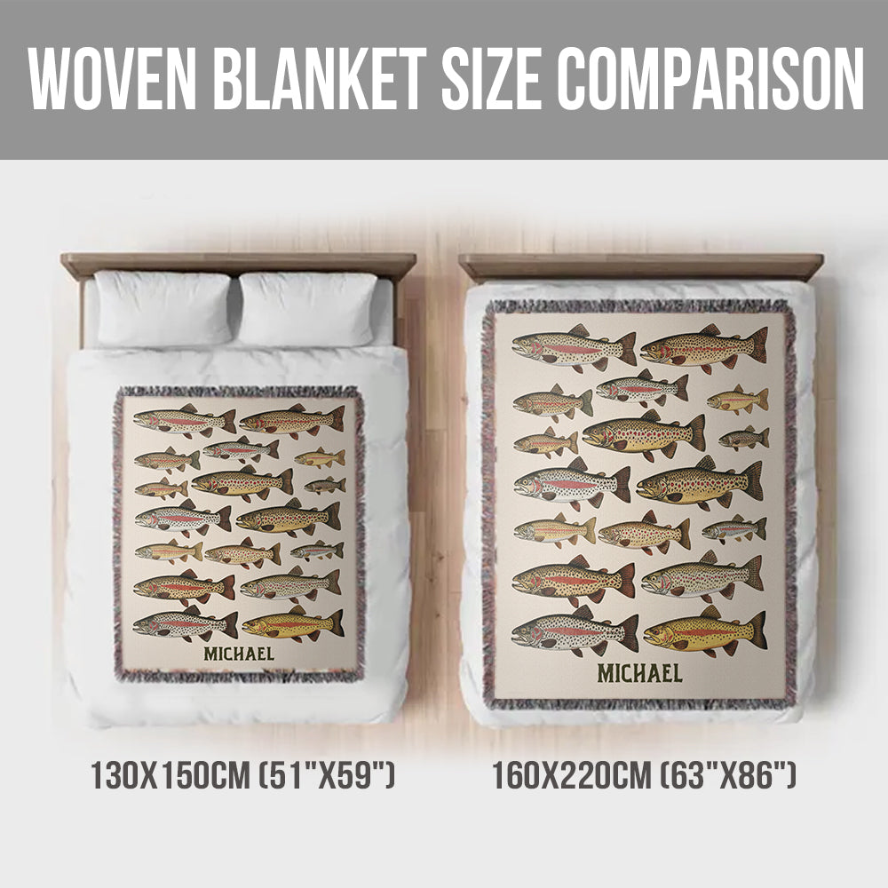 Love Fishing - Personalized Fishing Woven Blanket
