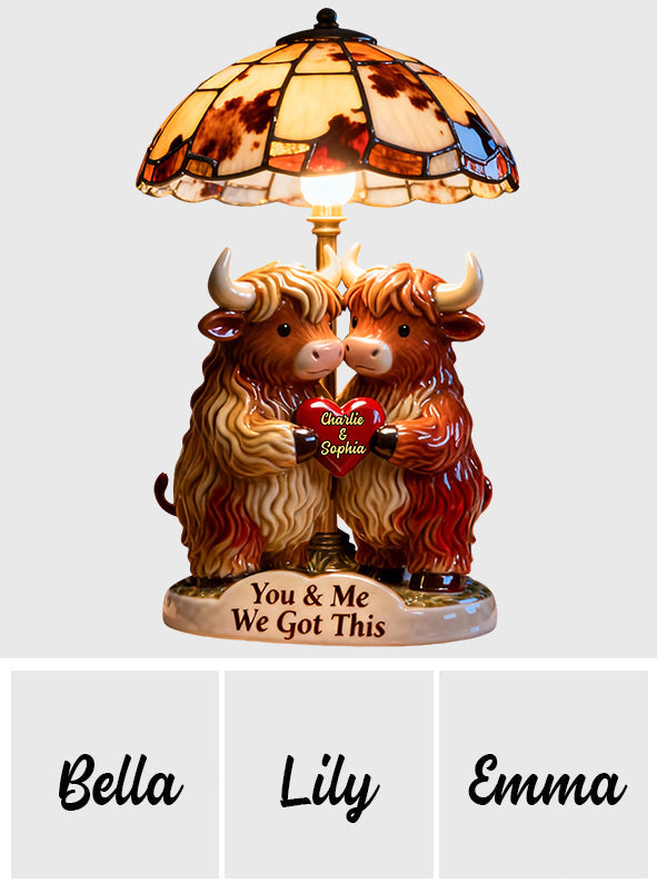 You & Me We Got This - Personalized Highland Cow Acrylic LED Night Light