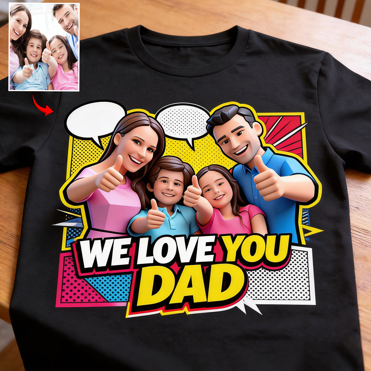 Popart Style Gift - Personalized Father T-shirt And Hoodie