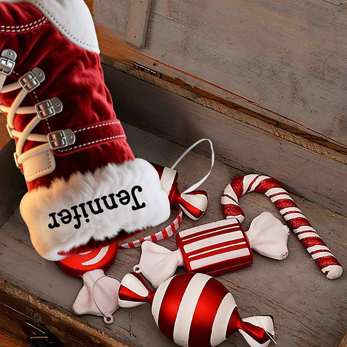 Perfect Gift for Skiing Lovers - Personalized Skiing Shaped Christmas Stocking