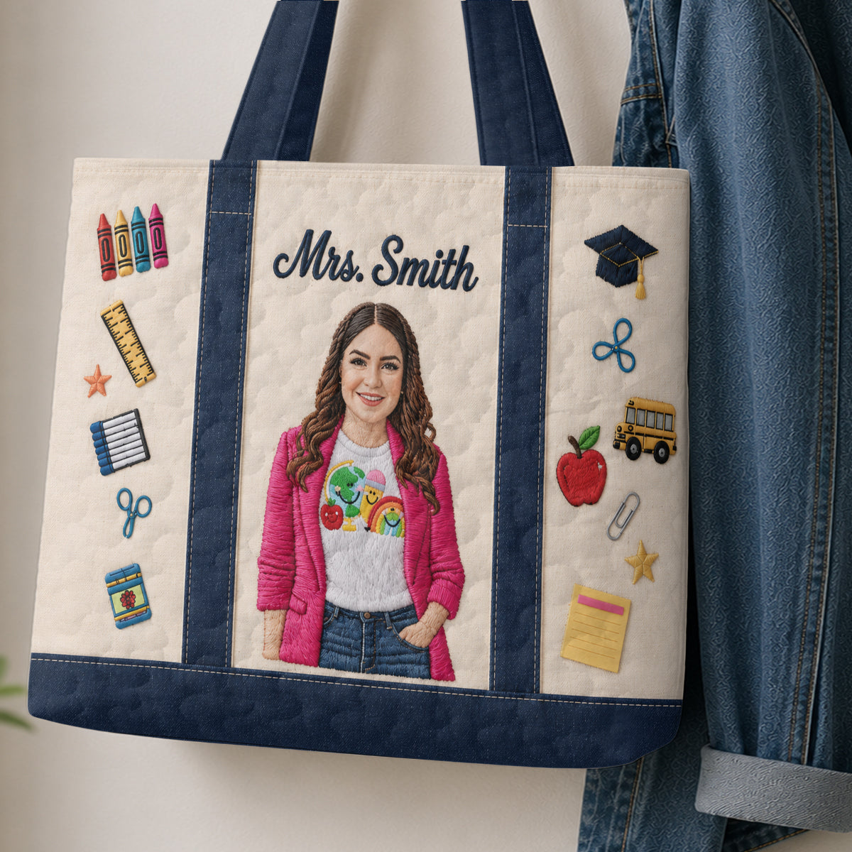 Teacher Appreciation - Personalized Teacher Quilted Tote Bag