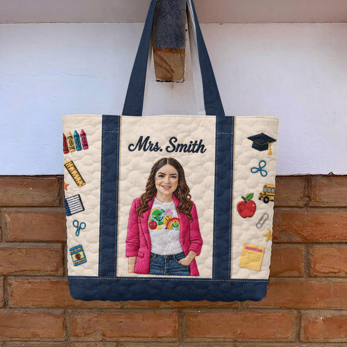 Teacher Appreciation - Personalized Teacher Quilted Tote Bag