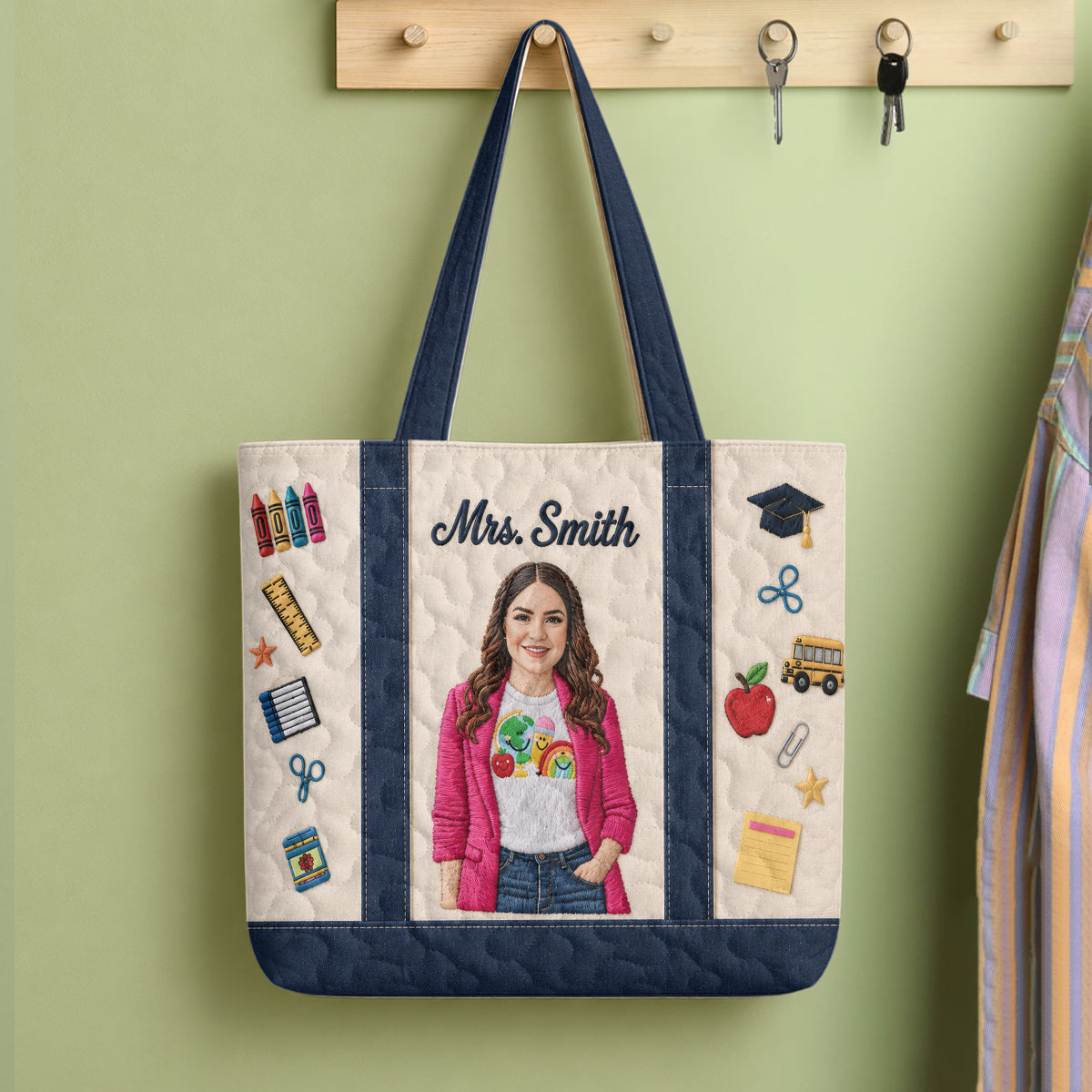 Teacher Appreciation - Personalized Teacher Quilted Tote Bag
