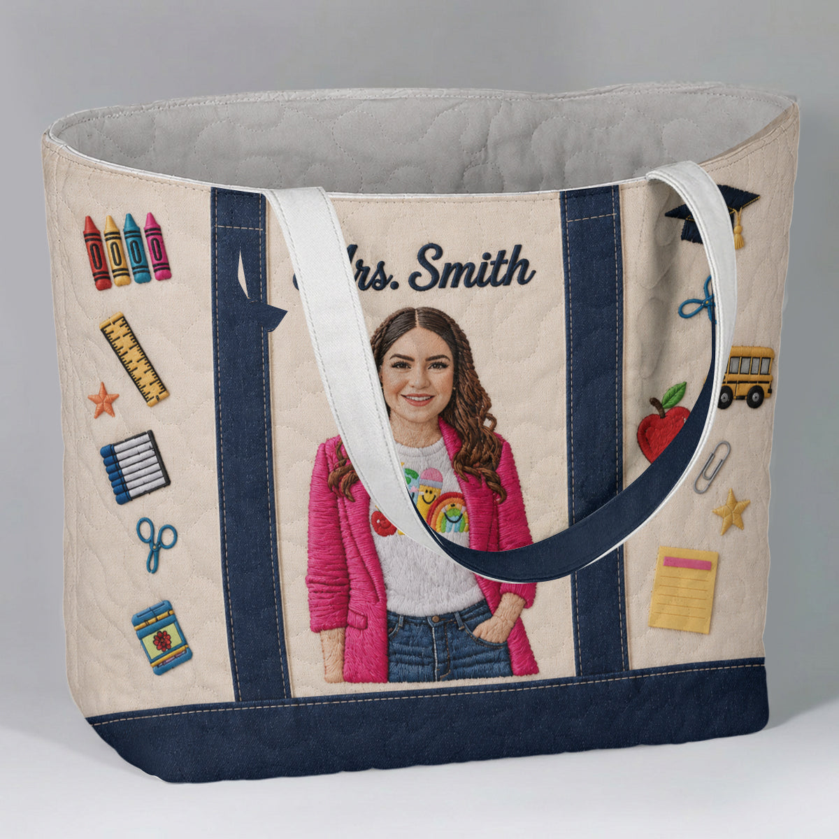 Teacher Appreciation - Personalized Teacher Quilted Tote Bag