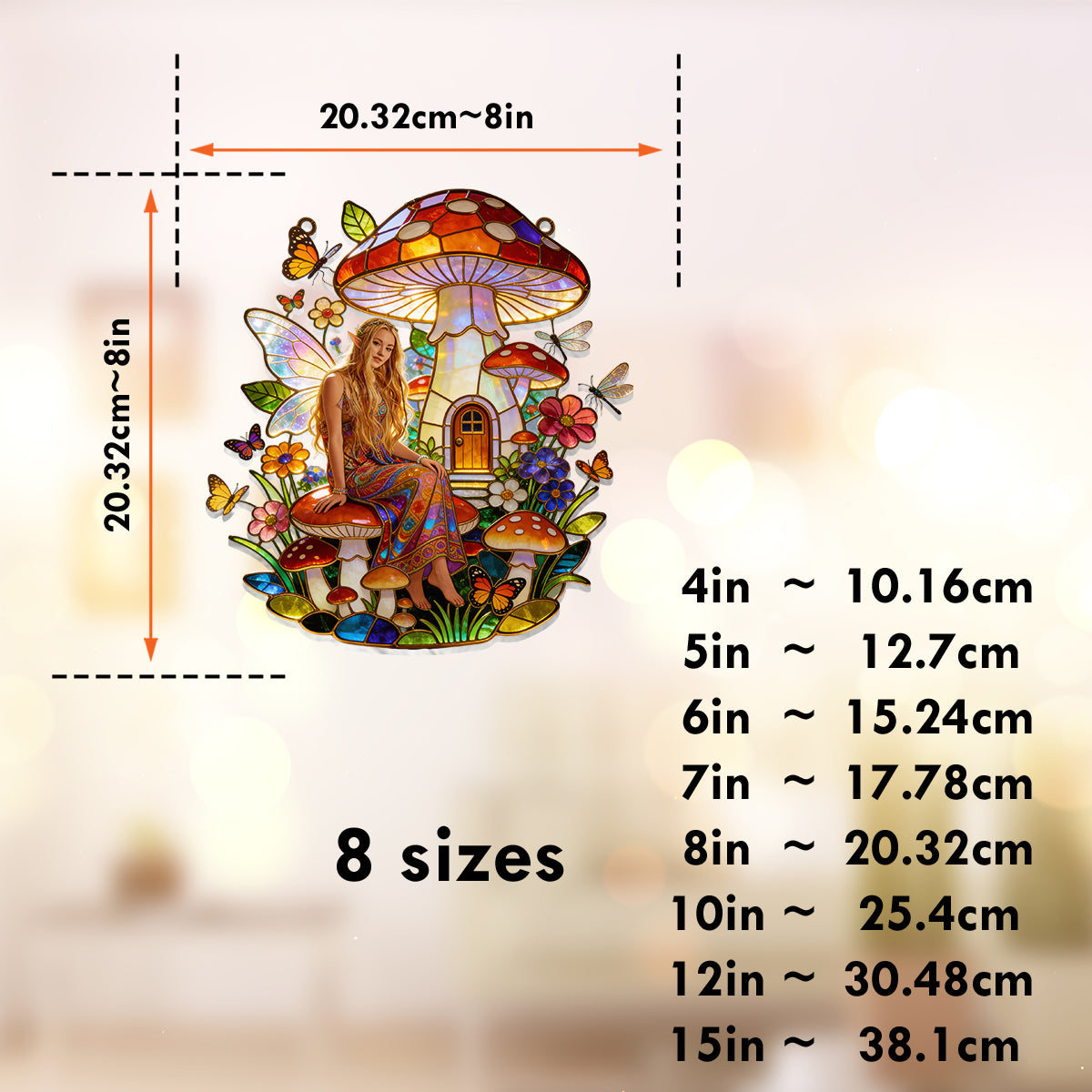 Mushroom Hippie Style - Personalized Hippie Window Hanging Suncatcher Ornament