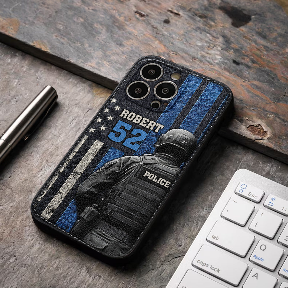 Police Officer Life - Personalized Police Officer Leather Phone Case