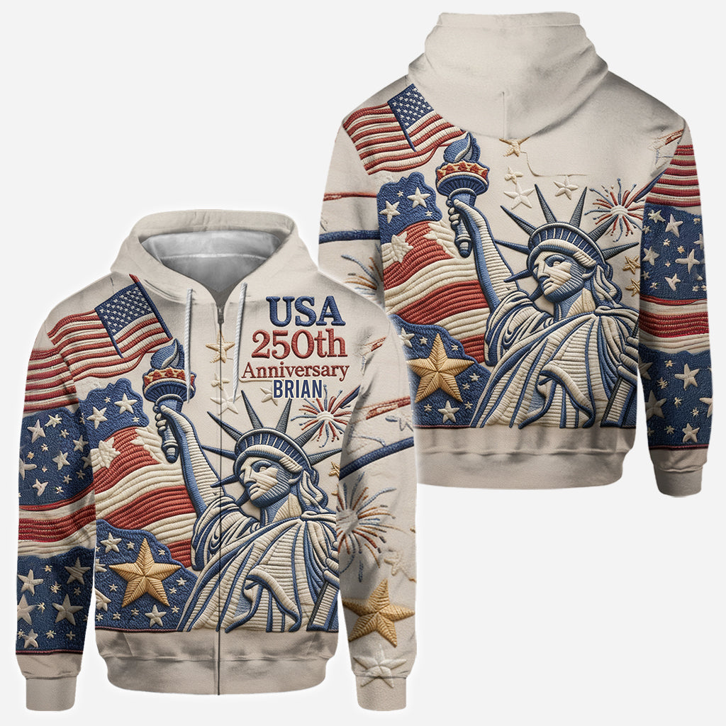 US 250th Anniversary - Personalized Pontoon All Over Shirt