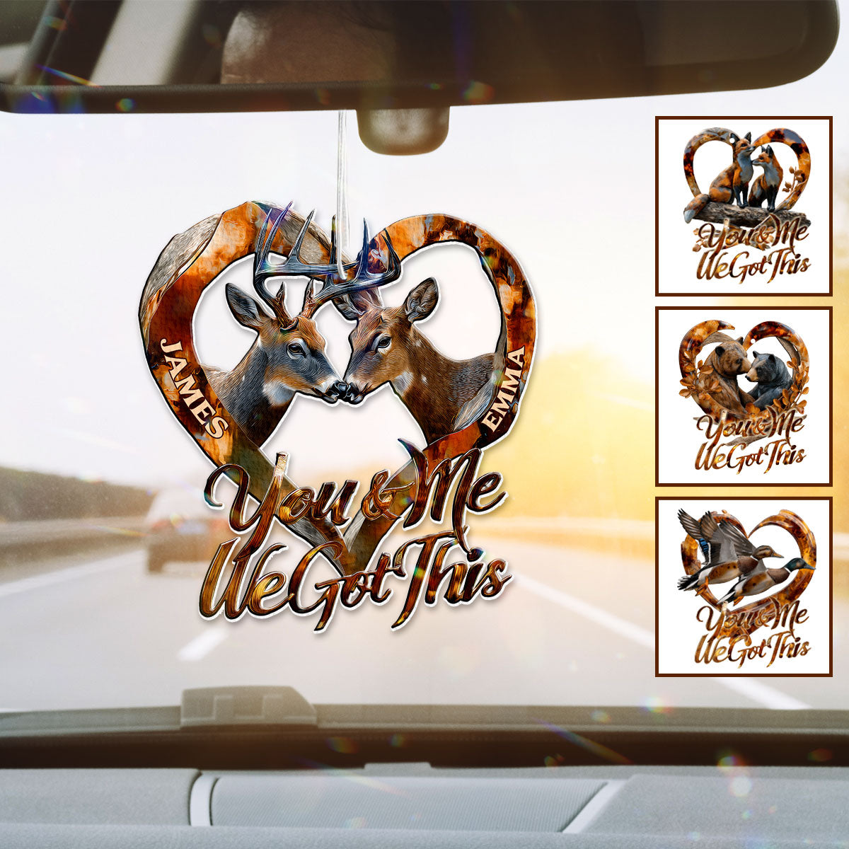 You & Me We Got This - Personalized Hunting Shaped Air Freshener